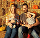 photo of leona rovegno and her family at a pumpkin patch