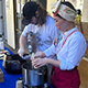 Live cooking demonstration alongside the art exhibit.